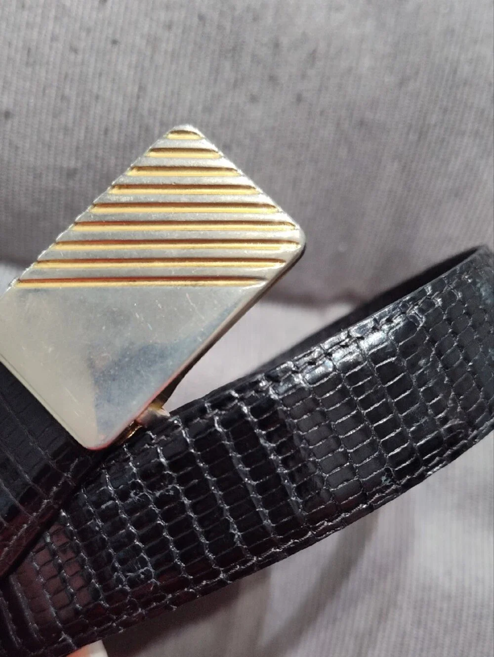Vintage Genuine Lizard Skin Leather Belt Made in Italy Size 36 / 90
